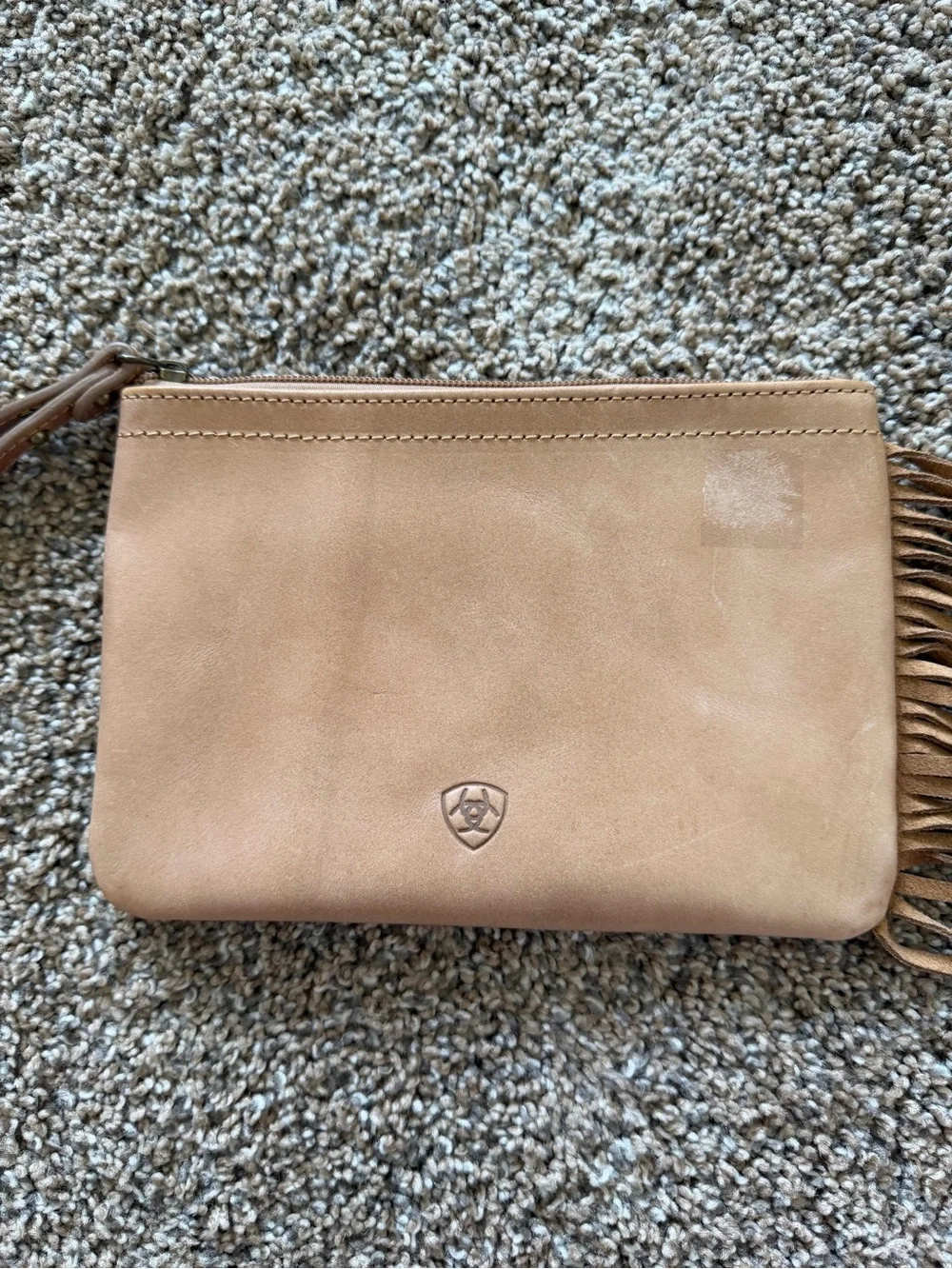 ARIAT Camel Beige Fringe Wrislet Genuine Leather